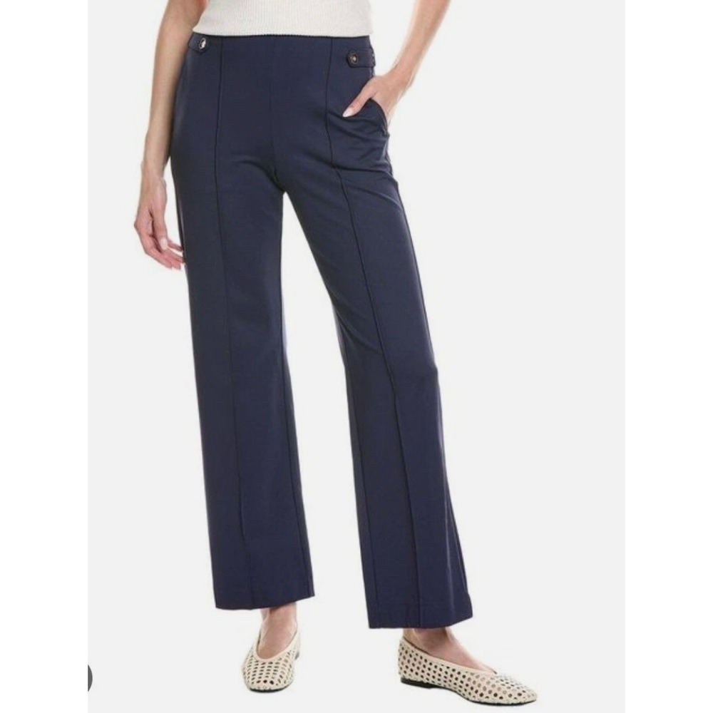 NWT J McLaughlin Xiomara Pants Women 12 Winter Navy Stretch Wide Leg Trousers